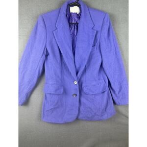 Vintage Michele Women's Size 6 Purple 100% Pure Wool Jacket-2 Button